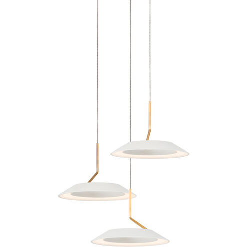 Royyo LED 12 inch Matte white with gold Pendant Ceiling Light